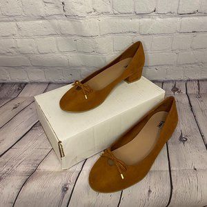 FIONI closed toe ballet heel BROWN SIZE 7